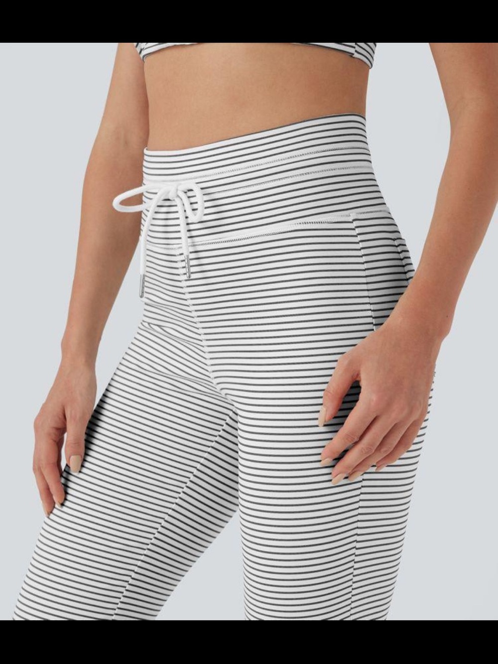 HALARA TAUPE  Striped High-Waist Leggings NEW XL